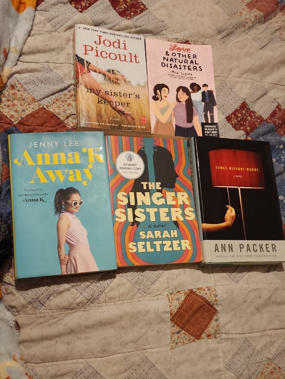 Lot Of Five Assorted Fiction Hardcover And Paperback Books Womens' Interest
